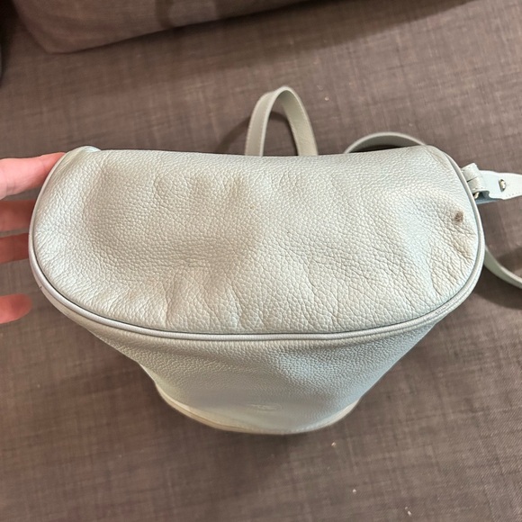 Longchamp Baby Blue Vintage 90’s Bucket Leather Backpack - Picture 5 of 14